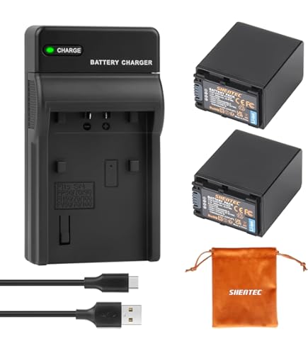 Shentec 7.4V 3090mAh LI-ion camera-batterij NP-FV100A, compatibel met