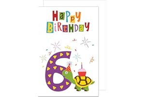 Edition Seidel Ekskluzywna kartka urodzinowa premium na 6. urodziny z kopertą. Kartka z życzeniami dla dzieci, chłopców i dziewczynek, pojedyncza kartka (G2946 SW022)