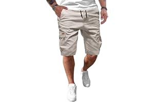 JMIERR Pantalones Cortos Hombre Deporte Casual Chino con Bolsillos