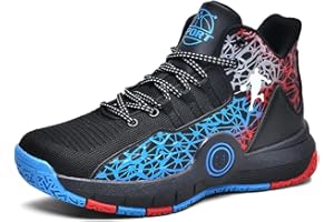 Kmrlofiy Buty do koszykówki dla dzieci, chłopców, trampki, buty sportowe, lekkie, oddychające, trampki, buty trekkingowe, buty fitness