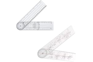 TSLRSA Goniometro,2 Pcs Goniómetro Fisioterapia 36cm Goniometro Articular Medidor de Ángulos 360 °Goniómetro Ortopédico Manual para Calcular Rodilla Hombro Cadera Codo