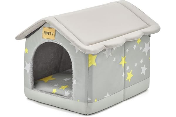 Jiupety Niche pour Chien Interieur, Niches à Chien XXL Taille aux Grands Chiens, Dog House Coussin Reversible, AntidéRapant au Fond, Gris