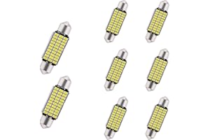 YOUNLEN 8PC 39MM LED-Innenraumleuchten für Auto Auto-Innenraum-LED,Canbus fehlerfrei innenraumbeleuchtung auto,Plug and Play,Auto-LED-Glühbirne Streifen,Kuppeltür-Willkommenslicht Xenon weiß
