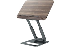 Tounee Libreria regolabile con base girevole a 360°, supporto per libri di cucina, libro di ricette con clip laterali elastiche per spartiti musicali, ricette