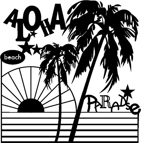 Marabu 028900004 - Silhouette Schablone Aloha Paradise, 30 x 30 cm