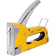 Deli DL238001 Staple Gun Smooth Operation Minimal Jamming with 10,000+ Cycles 4-8mm D Nails PP Construction Stapling Tool for Home Decor Furniture Staple Repair (1Pc, Yellow)