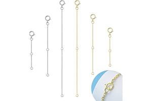 COSYSPARKS Kettenverlängerung, 6pcs Ketten Verlänger Einstellbar Ketten Verlängerungen 925 Silber Halskette Verlängerung VerläNgerungskette Für Diy Schmuckherstellung (Gold, Silber)