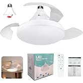 Mythlon Ceiling Fan with Light E27 LED, 40 cm Silent Fan Lamp with Remote Control, 3 Colours Dimmable and Timer, Powerful Mot