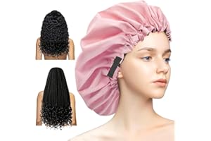 Aquior Shower Cap,Extra Adjustable Shower Caps for Women Double-Layer Waterproof Reusable Hair Cap, Large Size Hair Cap for All Hair,for Girls Spa Bath,Soft and Comfortable (Pink)