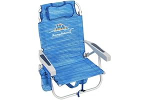 TECNOVOZ Tommy Bahamas - Silla de Playa Plegable con Asas, Rayas Rojas. Modelo 2024