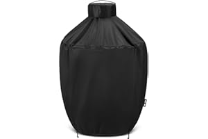 Unicook Kamado Grill Cover 80 cm, Compatible with Large Big Green Egg, Kamado Joe, Pit Boss Grills, Heavy Duty Waterproof Ceramic Grill Cover, 80 x 80 cm, Black