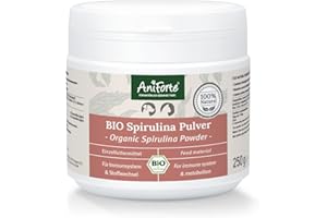 AniForte Espirulina Bio en Polvo de para Perros y Gatos 250g - Las microalgas ayudan a la Piel y Pelaje, así como al Sistema inmunológico y a los procesos metabólicos