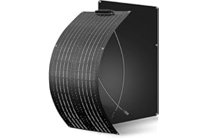 50W Solarpanel Flexibel Schwarz 19,8V Monokristallines Flexibles Solarmodul für 12V Batterien Photovoltaik Panel Solaranlage für Flachdach Ziegeldach Balkon Haus Pv Module