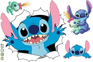 NVWANG Stitch Bambini Camera Adesivi Murali 3D Stitch Ultimate Adesivo Murale Adesivo da Parete Stitch Adesivo Murale Stitch Stickers Muro Stitch Uomo Ragno