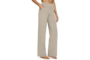 G4Free Yoga Pants with Pockets Wide Leg Trousers for Women High Waist Stretch Work Dress Casual Sweatpants Petite/Regular/Tall