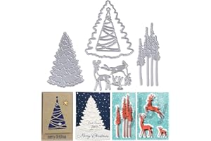 MEJOSER 3 Motive Weihnachten Stanzschablone Weihnachtsbaum Stanzbögen Prägeschablone Stanzformen für Scrapbooking Fotopapier Karten Handwerk DIY Herstellung Geburtstag Geschenk Cutting Dies
