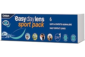 Easy Day Lens Sport Pack, 6 Lenti A Contatto monouso Giornaliere per la correzione della miopia -0.50