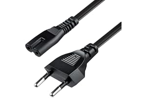 Tolesum 1.5M IEC 320 C7 Power Cable con 2 Pin Euro Cavo di alimentazione per/TV PS5/ PS4/ PS3/ Xbox Series X/S - Nero