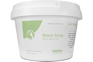 Fatima's Garden Savon Noir à l'Huile d'Olive - Nettoyant Naturel, 450g