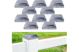 Stolplock, 7 x 7/8 x 8/10 x 10 cm, 10 stycken stolplock av galvaniserat stål, staketstolpar, kantigt täcklock, väderbeständigt stolskydd för trädgård, trästolpar (stolplock, 70 x 70 mm)