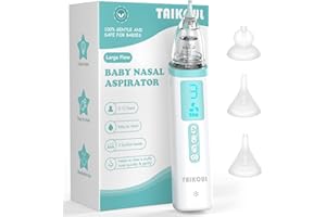 ‎TAIKOUL Nasensauger Baby, TAIKOUL Nasensauger Baby Elektrisch Nasensauger Baby Staubsauger mit 3 Saugstärken und 3 Weiche Silikonspitzen, mit 10 Beruhigender Musik und Licht, für Säuglinge/ Kleinkinder