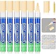 Flintronic 6PCS Grout Pen, Cream Tile Paint Marker, Tiles Grout Pen Wall Repair Pens, Tile Grout Reviver and Sealer Pens for Bathrooms Kitchen Floor Tile, Wall Lines