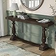 JANGID HANDICRAFTS Wooden Rectangular Console Table for Living Room, Drawing Room & Office, Side Entrance/Entryway Hallway Table, Solid Wood Sheesham, Walnut