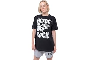 AC/DC Pyjamas for Those About to Rock Guitar Band Logo Official Black Unisex