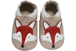 Bemesu Pantoufles en Cuir Chaussures rampantes pour bébés Pantoufles Filles et garçons Enfants Premiers Marcheurs en Cuir 0-24 Mois UE 18-24