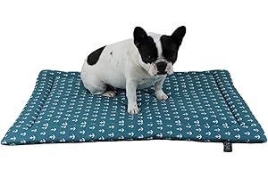 ‎HS-HUNDEBETT Made in Germany rutschfeste Hundedecke Sommer, Anker Petrol, 30x45cm für kleine & große Hunde I weiche Kuscheldecke, waschbar, trocknergeeignet