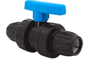 H2O-Flex® PP Fitting 20mm x 20mm Kugelhahn Klemmverbinder mit DVGW Trinkwasserzulassung Verschraubung Verbinder Abspeerhahn für 20mm PE Rohr Klemmfitting Adapter