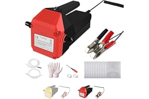 Nartov Oil Extractor Pump 12V/80W, Fuel Transfer Pump, Oil/Diesel, Vacuum Oil Suction Pump with Hose, Portable Oil Suction Pump for Motorcycle Car Truck Farm Vehicle (RED)