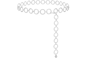 WERFORU Women Chain Belt Multi Layer Waist Chain Metal Belt, Adjustable Chain Belt for Pants Dresses, Metal Link Body Belly Waist Chain