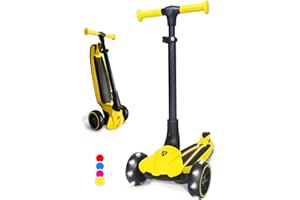‎KICK'N'ROLL Kicknroll Roller Kinder 3 Jahre - Kinderroller ab 3 Jahre - Faltbar Rutsche Scooter Kinder mit 4 Verstellbare Höhe, LED Räder, Beleuchtetes Kickboard - Dreirad Tretroller für Jungen Mädchen 3-8 Jahren