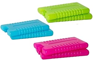 HOME SPIRED Homespired® 2 x Ice Pack Freezer Block Fresh Food Cold Lunch Slim Design Picnic Cooler Box Reusable - Ideal For Camping & Travelling (4 Assorted Colours)