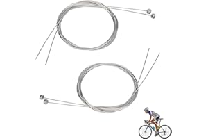 HZZXCH 2 Pcs Bike Brake Cables Brake Cable Bicycle Brake Cable Bike Brake Cable Brake Cables Mountain Bike Bike Gear Shift Cable Cable End Crimps Caps for Mountain Bike Universal Bicycle