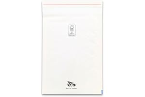 Raylu Paper – Lot de 10 Enveloppes Bulles Kraft Blanches avec Fermeture Auto-Adhésive, Enveloppes Matelassées Légères et Résistantes pour L’envoi de Documents, Lettres et Colis (270 x 360 mm)