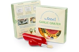 THE GREAT GARLIC GRATER Garlic Grater Plate Set with Brush and Peeler. (#Ref 6). Orange Plate with Red Circle and Rim. Olive Pattern. Handmade and Hand Painted in Cordoba, Spain.