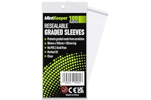 MintKeeper Resealable Graded Card Slab Sleeves (100 Pack) - PSA Perfect Fit Slab Bags