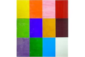 KIPHEPI Hojas de vidrio de color de texturas mixtas de 4 x 6 pulgadas de vidrio de catedral para manualidades y fabricación de mosaicos, 6 x 4 pulgadas, 12 texturas variadas (transparente-A)