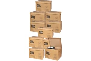 BURI 10x Archivkarton Aktenkarton Aktenordner mit Klappdeckel und Boden - für je 5 große A4 Ordner zur Aufbewahrung Organisation Transport Archivschachtel