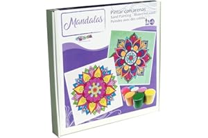Arenart | Pack 2 Dibujos Mandala FACIL 30x30cm | para Pintar con Arenas de Colores | Manualidades para Niña | Dibujo Infantil | +6 años