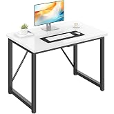 JUMMICO Computer Desk 100 x 50 cm | Small Office Table and Workstation, Small Desk for Study, Office, Bedroom (White, 100 x 5