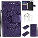 Produktbild für Sony Xperia XZ1 Compact Hülle,Geprägte Muster Handy hülle / Tasche / Cover / Case für das Sony Xperia XZ1 Compact PU Leder Flip Cover Leder Hülle Kunstleder Folio Schutzhülle Wallet Tasche Etui Standfunktion Kredit Kartenfächer+Schlüsselanhänger (T) (8)