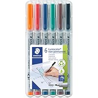 Feutres Non-permanents Staedtler Lumocolor 316 - Pointe Fine 0,6 Mm, Effaçables à L'eau, Boîte De 10 Noirs