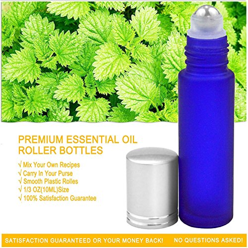 Glass Roller Flaschen für Öle Aromatherapie XPASSION 10ml (1/3 Unze) Aromatherapie Rolle auf Flaschen mit Perfect Edelstahl Roller Ball 6 Stück - 5