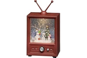 Konstsmide - Globo de Nieve LED, diseño de muñecos de Nieve, luz Blanca cálida, 3 Pilas AA, 1,5 V, 8 Canciones, Color marrón