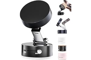 ZHKVAG Vacuum Magnetic Suction Phone Holder,2025 New Vacuum Magnetic Phone Stand,Magnetic Suction Phone Mount,Foldable and Retractable Double-Sided Electronic Magnetic Phone Holder for All Phones (Black)