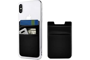 Newseego 2 Pack Cell Phone Card Wallet [Double Pouch] Stick on Wallet Card Holder Phone Pocket Pouch Stretchy Phone Sleeve iPhone, Android & Most Smartphones