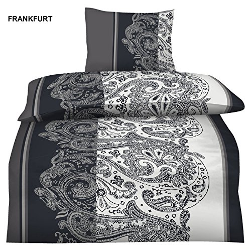 Bettwäsche Garnitur, high Class, 2, 4 oder 6 teilig Microfaser mit RV ?135×200 und gratis Gesichtstuch- Grösse 135×200 cm / 80×80 cm 4 tlg, Farbe Berlin - 6